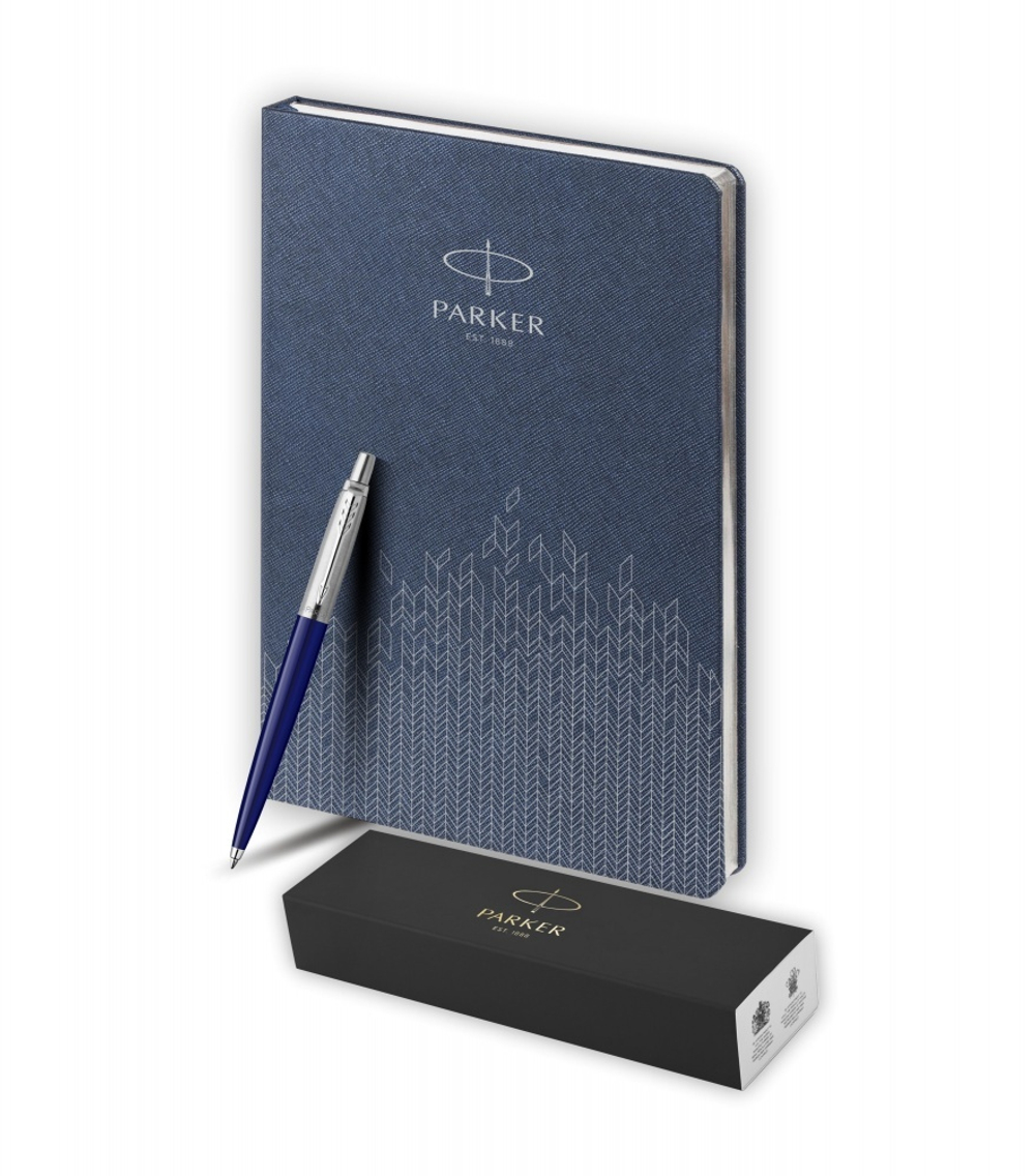 Подарочный набор: Шариковая ручка Parker Jotter K60 и Ежедневник недатированный, синий