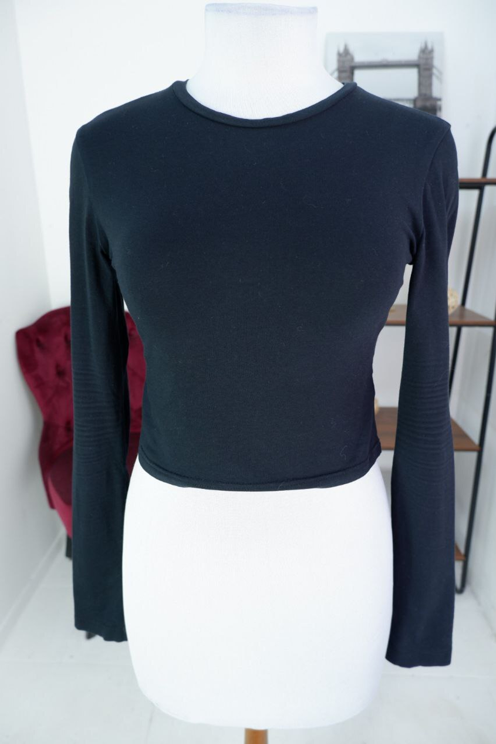 Футболка S&M с длинным рукавом базовая 46 размер