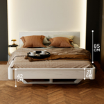 Кровать 160х200, Калантея, двуспальная, деревянная, парящая, массив сосны, белый, Dipriz