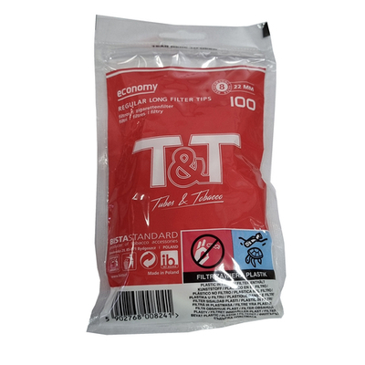 Фильтры для сигарет "T&T" 8mm Regular Long 22mm 100шт