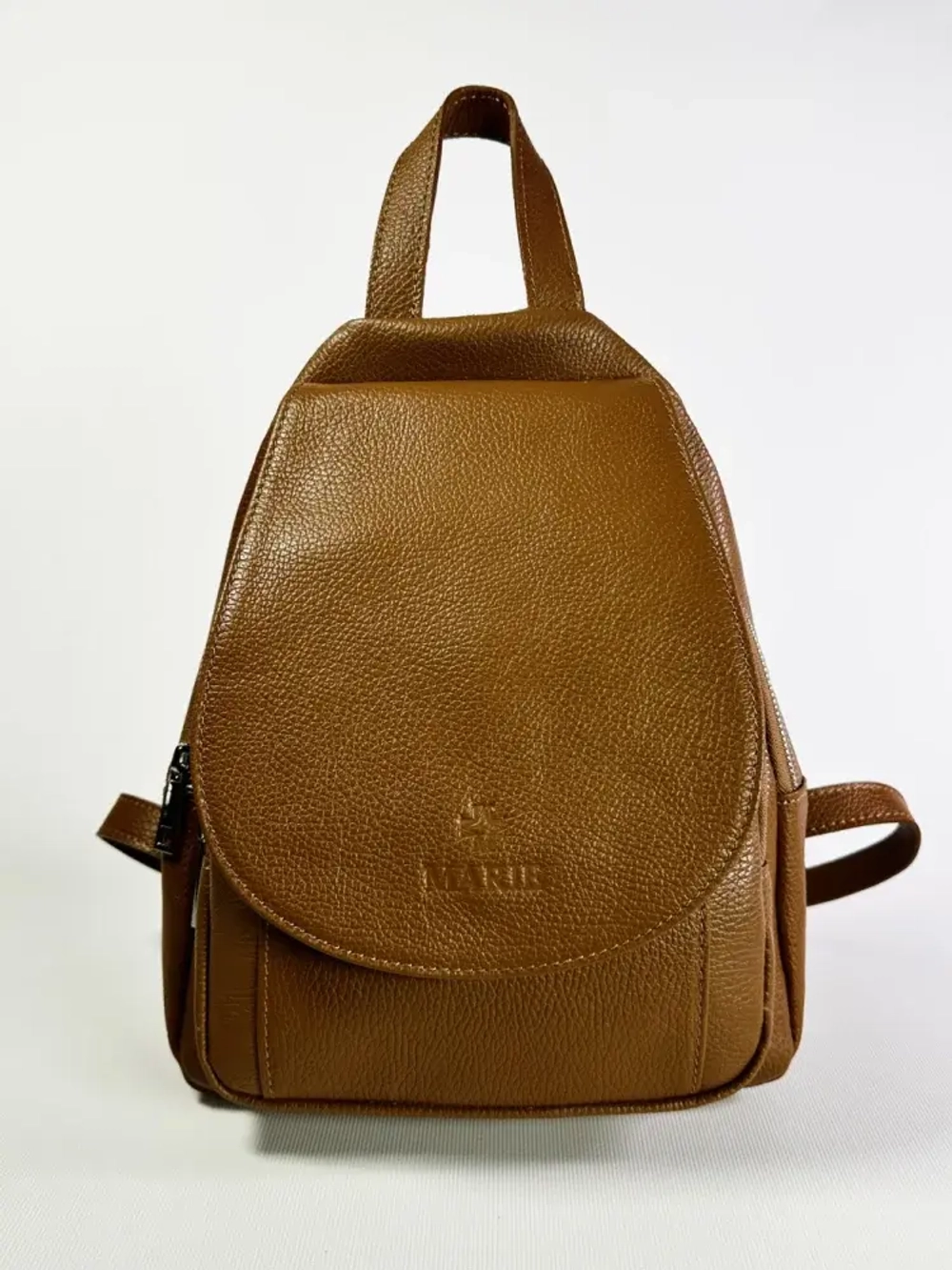 Женский городской рюкзак из натуральной кожи цвета whisky