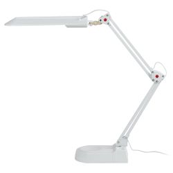 Настольный светильник ЭРА NL-202-G23-11W-W с лампой PL на струбцине и с основанием белый | Настольные светильники под лампу