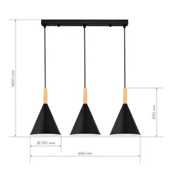 SLE1255-403-03 Светильник подвесной Черный/Черный E27 3*40W ARKET