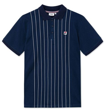 Мужское теннисное поло Fila Hooper Oversized Polo Shirt Men - black iris