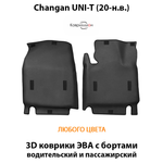 Передние автомобильные коврики ЭВА с бортами для Changan UNI-T (20-н.в.)