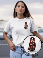 Футболка с принтом Матрешка