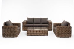 "Палермо" лаунж-зона из искусственного ротанга, цвет соломенный