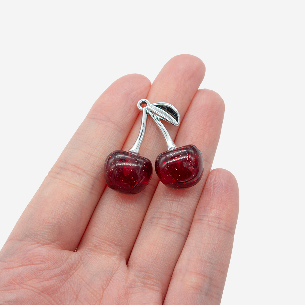 Подвеска "Вишенки", 31*29мм, акрил