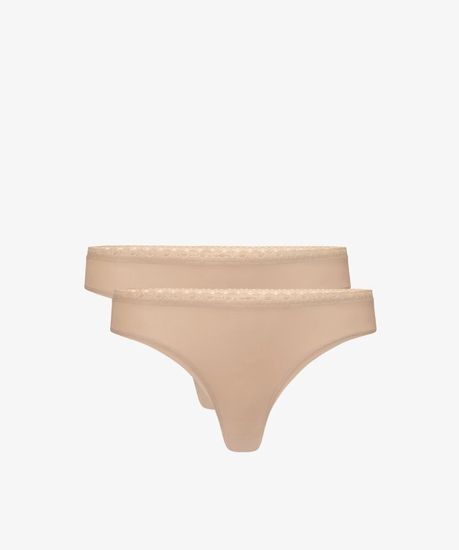 Трусы (2 шт.) женские бразильянки Atlantic, модал, Basic 2BLP-057 бежевые