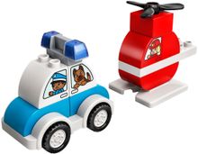 Конструктор LEGO DUPLO Creative Play 10957 Мой первый пожарный вертолет и полицейский автомобиль