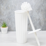 Ерш для туалета "Rock'n'Roll" с подставкой, высокий с крышкой, белый