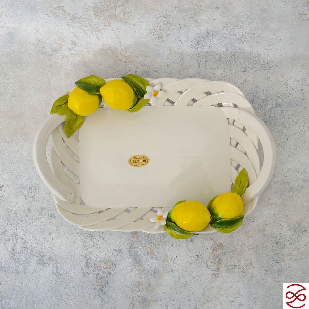 Поднос с двумя ручками прямоугольный Orgia Лимоны 31*21 см