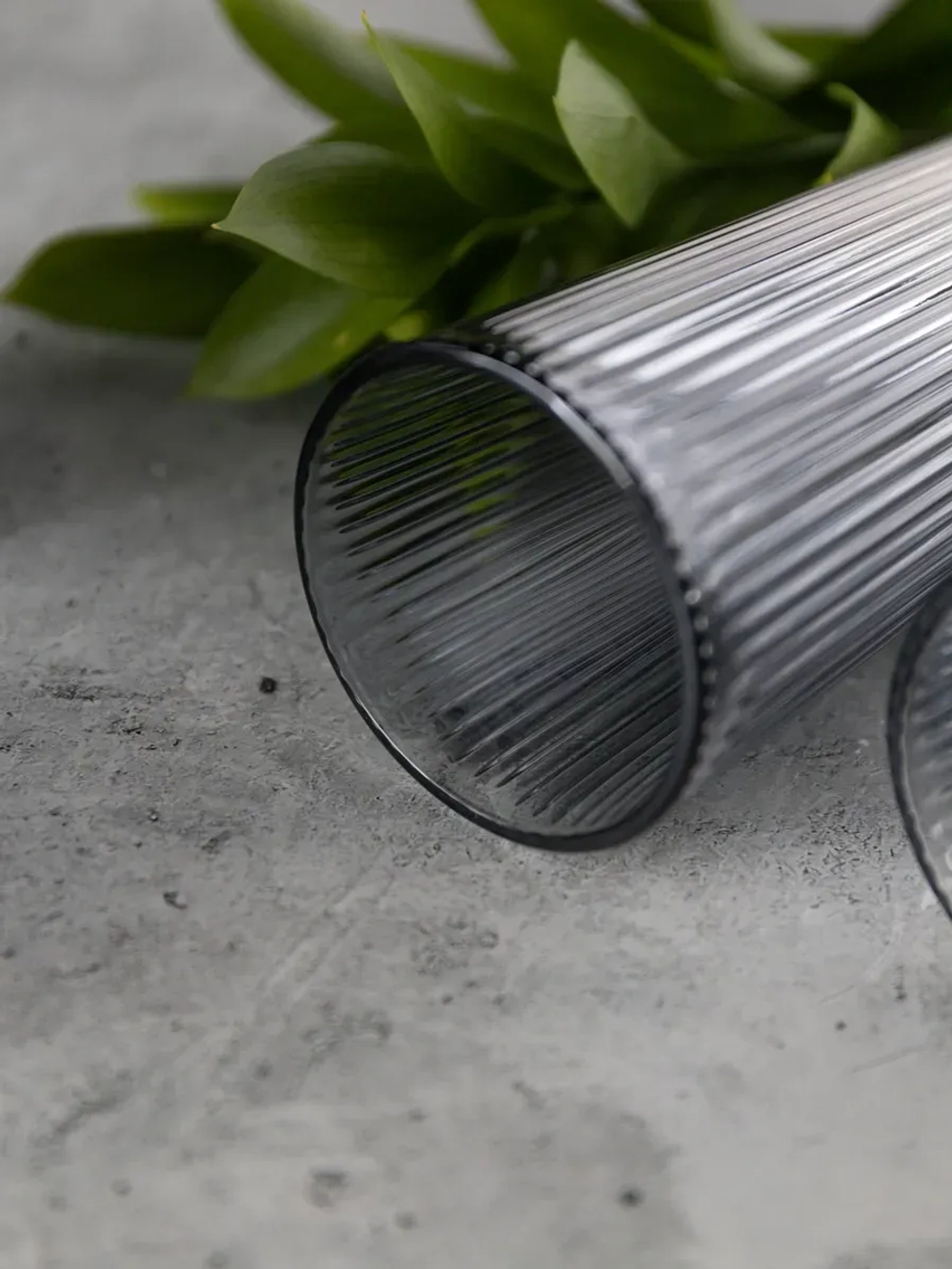 Набор ребристых бокалов для виски, 330 мл. 6 шт. Черные