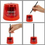 Точилка электрическая BRAUBERG DOUBLE BLADE RED двойное лезвие питание от 2 батареек АА (2 штуки в упаковке)