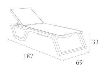 Шезлонг-лежак пластиковый Rio бежевый