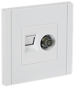 FORTE&PIANO Розетка двойная TV+RJ45 кат.6 FP237 белый IEK