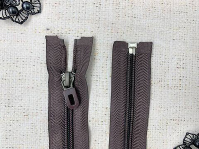 Молния спираль, Т7, L 77 см, коричневый