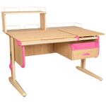 Растущая парта СУТ 25 с задними полками СУТ.15.210 и СУТ.15.240 и навесной тумбой (1200×880 мм)