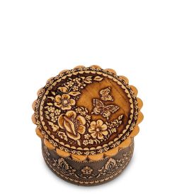 Народные промыслы BST-113/ 1 Шкатулка «Бабочка» мал. (береста)