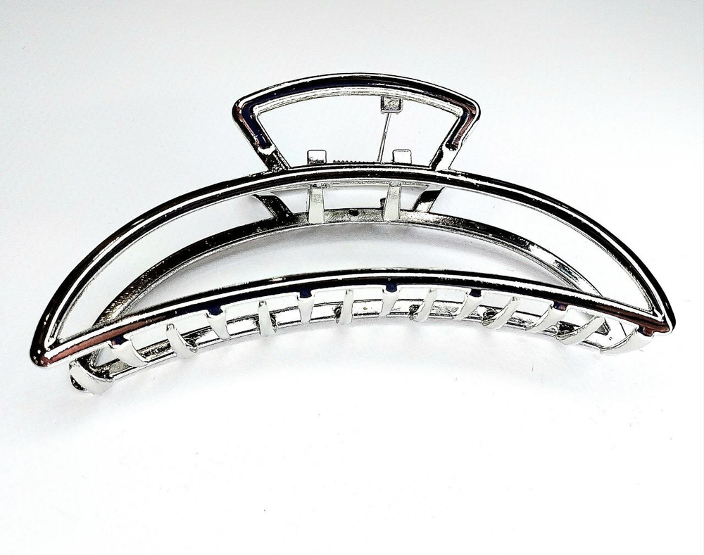 Заколка краб для волос классическая.Усиленная Большая  Усиленная. Классическая. Полукруглая. Цвет серебро