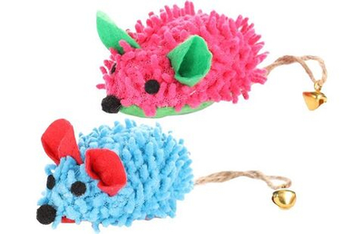 Игрушка для кошек "Мышь" с колокольчиком, 8 (16) см, в ассортименте, Flamingo