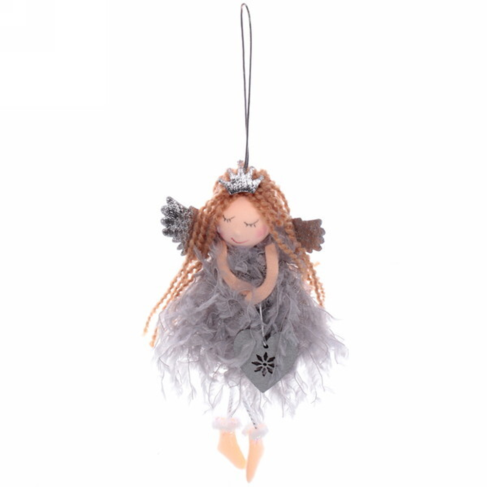 Украшение новогоднее подвесное «Девочка - Ангел» 16 см, серебро