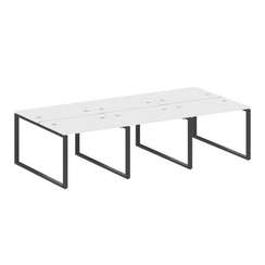 Metal System Рабочая станция на 6 мест на О-образном м/к БО.СМ-6.1 Белый/Металл Антрацит 3000*1475*7