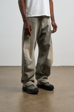 Джинсы Nothomme Monterest Limited Edition Vintage Washed Distressed Curved Blade Jeans "Washed Khaki Grey"