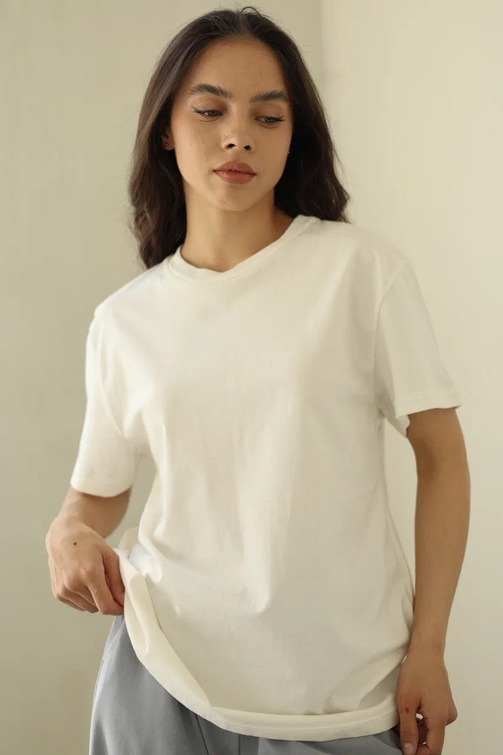 футболка свободного кроя из плотного хлопка