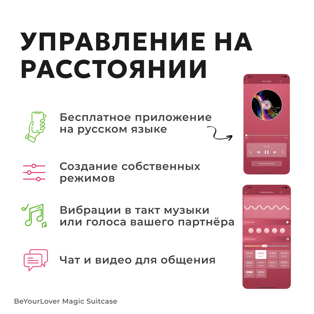 Вибратор 2в1 BeYourLover Magic Suitcase с бесконтактным клиторальным стимулятором