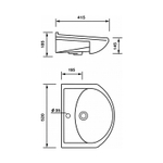Раковина накладная "Арго-50" белая (ОК)