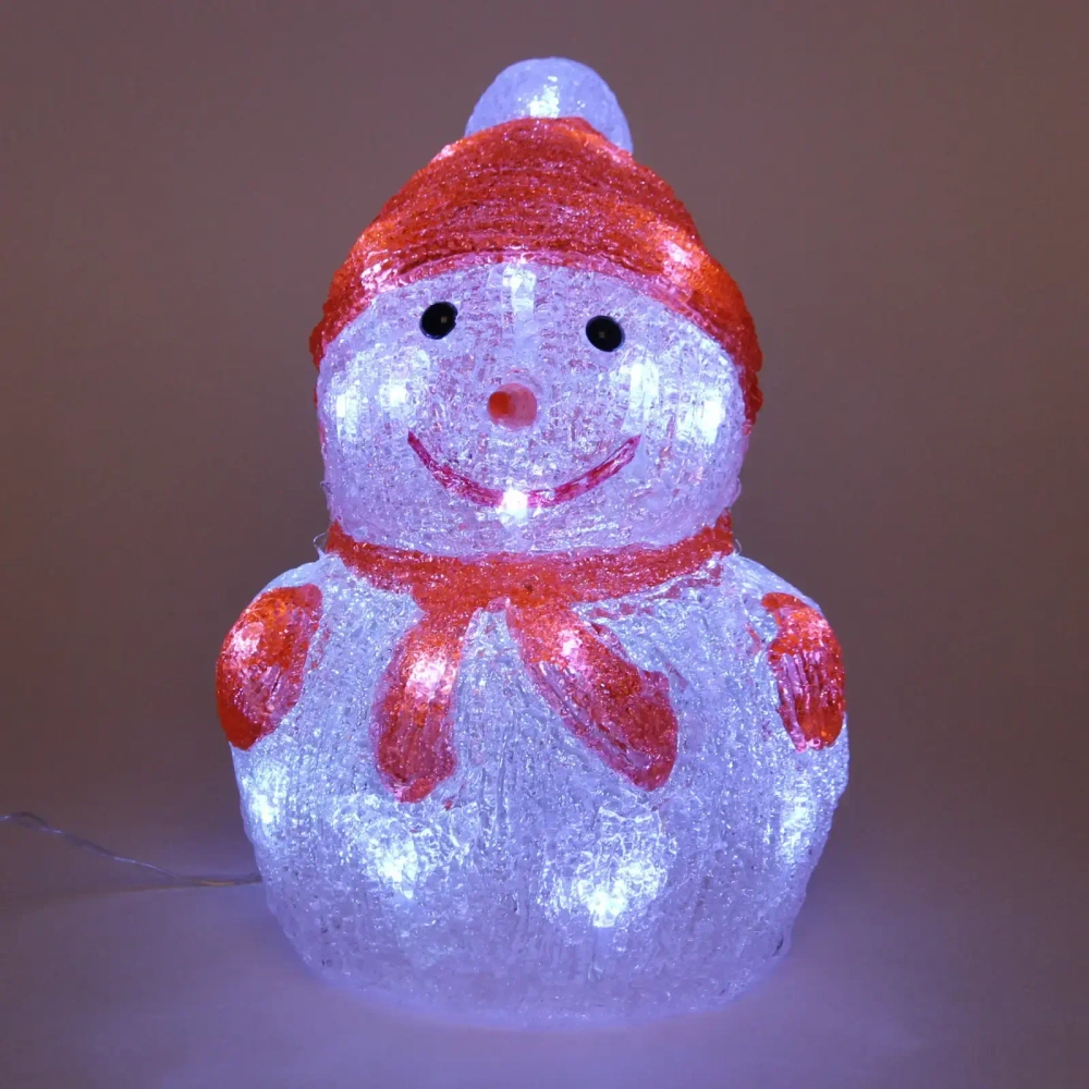 Фигура светодиодная «Снеговичок в варежках» 21х19х25 см