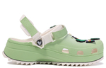 【Customized sneakers】 Crocs Classic clog Da Vinci customized summer crocodile cute all-match crocodile DIY accessories beach hole sports sandals men and women the same style green and white