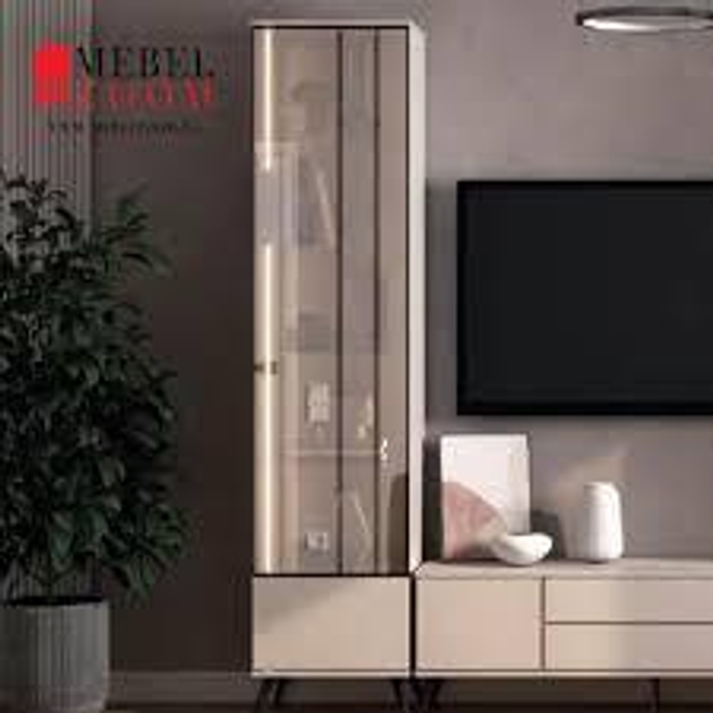 Бланкет мод Витрина 1-дверная ш.500 выс.2200 гл.395 Эмаль Сатин Кубань-Мебель