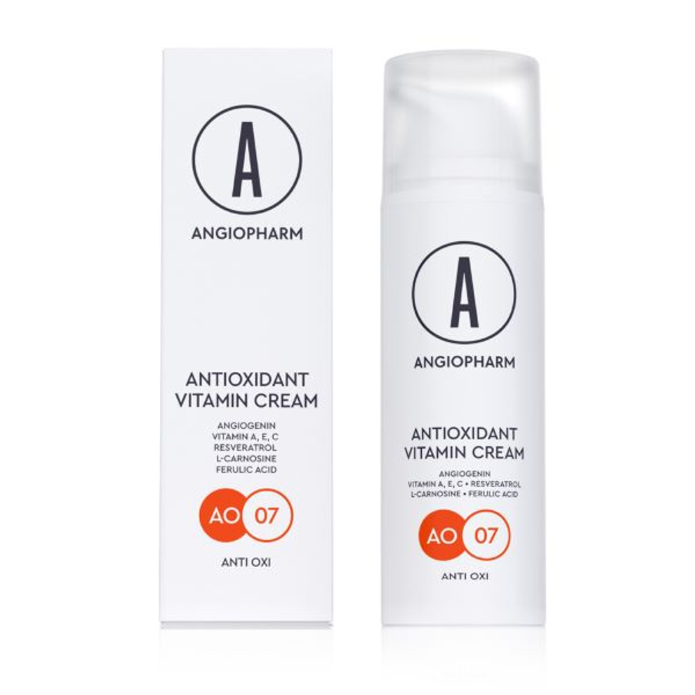 ANGIOPHARM АНТИОКСИДАНТНЫЙ КРЕМ С ВИТАМИНАМИ А, Е, С, 50 МЛ | ANTIOXIDANT VITAMIN CREAM