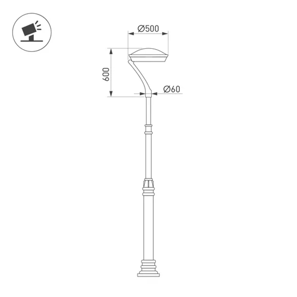 Светильник OXOR-ORNE-G2-500x600-50W Day4000 (BK, 120 deg, 230V) IP65 (Arlight, -) 052460