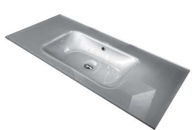 Раковина-столешница стекло 100 см Armadi Art моноблок Серебро 852-100-S