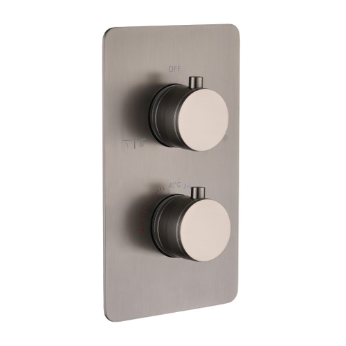 Смеситель встроенный с термостатом 2-х проходной GUN METAL