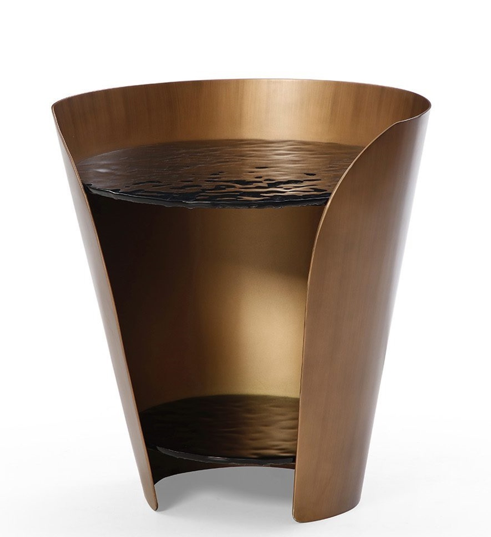 Стол журнальный ET6123 (D48,6) закаленное стекло/бронзовый