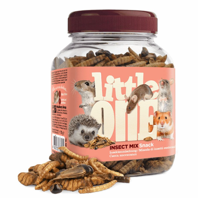 Little one банка лакомство для всеядных грызунов смесь насекомых, 75г