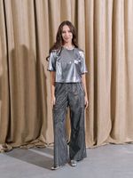 Брюки палаццо из люрекса "Серебро" женские