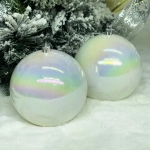 Новогодние шары 10 см (набор 2 шт) «Жемчуг», Перламутр