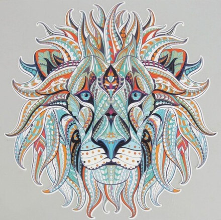 4448290 Термотрансфер лев 20*20см