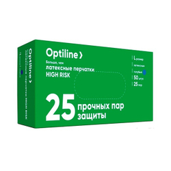 Перчатки Латексные Optiline Голубые р.L 50шт865.00