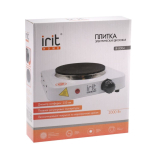 Плита электрическая Irit, 8004-IR, 1000 Вт, 1 конф, диск, эмаль, механ, пер повор, бел