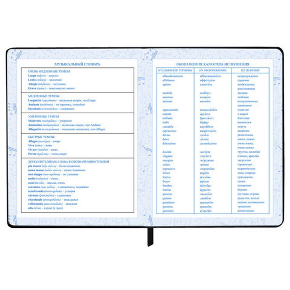 Дневник для музыкальной школы 170х215 мм, 48 л., обложка кожзам твердая, фольга, BRAUBERG, справочный материал, МУЗЫКАНТЫ, 107366
