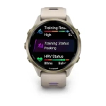 Умные часы Garmin Forerunner 970 Мягкий золотой титан с корпусом и ремешком цвета французский серый