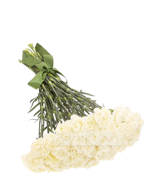 Траурный букет из 50 белых гвоздик