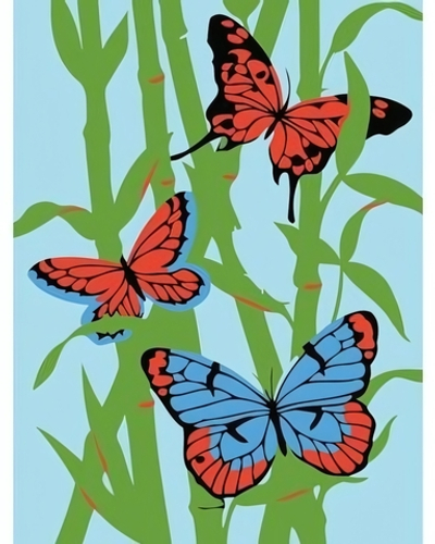 Картина по номерам 40*50см "Бабочки в бамбуке" (KTL648)
