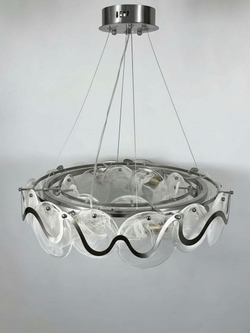 Люстра подвесная Lanbos, 8 ламп Е14, до 320 Вт, до 18 кв м, серебро